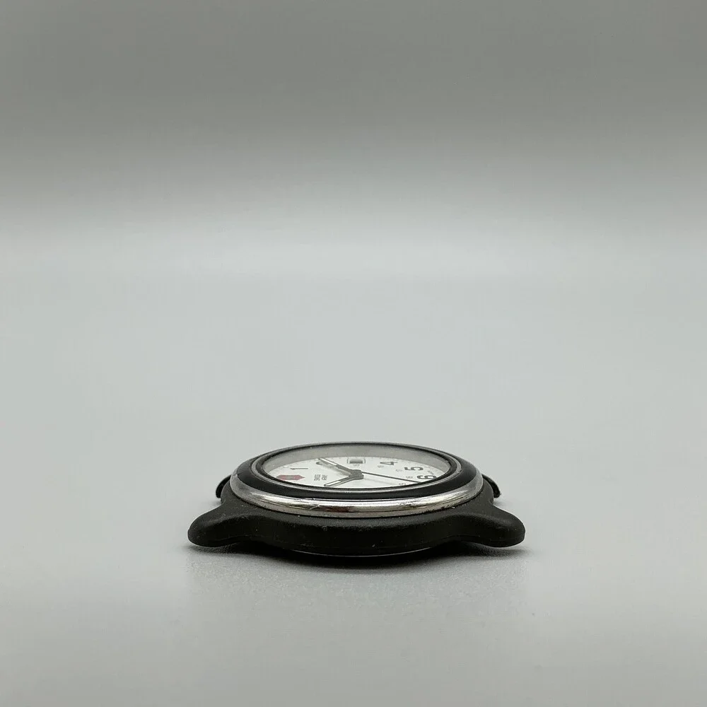 Vintage Victorinox Swiss Army Black Bezel Silver Tone Mens Watch 39mm For Parts
